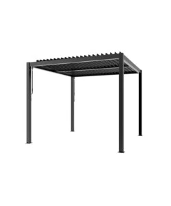 Gazebo pergola bioclimatica da esterno elica garden antracite in alluminio - 4x4 m