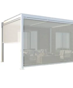 Pannello laterale per gazebo pergola bioclimatica da esterno elica garden bianco, 3x4 mt