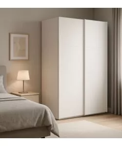 Armadio "ghost" bianco con ante scorrevoli, 116x59x203 cm