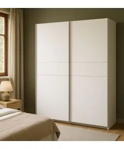 Armadio "ghost" bianco con ante scorrevoli, 178x59x203 cm