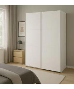 Armadio "ghost" bianco con ante scorrevoli, 194x59x203 cm