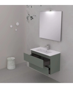 Mobile bagno "leonardo" verde, 80 cm