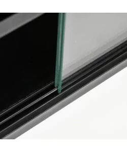 Vetrinetta espositore per collezionismo bellahome nero con ante in vetro temperato 80x11x60 cm