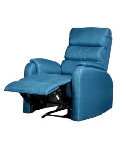 Poltrona bellahome "chiara" con recliner in tessuto colore ottanio, 71x95x98 cm
