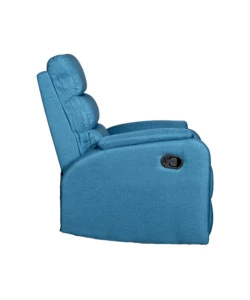 Poltrona bellahome "chiara" con recliner in tessuto colore ottanio, 71x95x98 cm