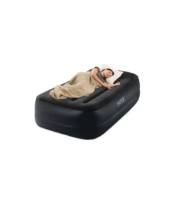 Materasso singolo autogonfiante intex "airbed dura-beam pillow rest raised" colore blu scuro, 99x191x42 cm - cod. 64122nd