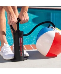 Pompa manuale intex "double quick iii s" colore nero con 3 ugelli, 37 cm - cod. 68605