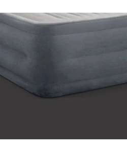 Materasso matrimoniale autogonfiante intex "airbed dura-beam comfort-plush high-rise" colore grigio chiaro e pompa integrata, 152x203x56 cm - cod. 64418nd