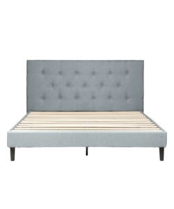 Letto matrimoniale bellahome "parigi" grigio chiaro 160x200x102 cm