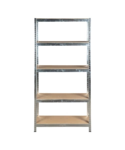 Scaffale in metallo zincato easy system con 5 ripiani in mdf, 90x40x180 cm