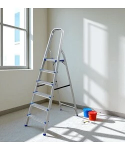 SCALA PIEGHEVOLE IN ALLUMINIO EASY SYSTEM 6 GRADINI