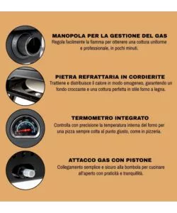 FORNO PIZZA A GAS ARNOLD "STROMBOLI" NERO 1 PIZZA