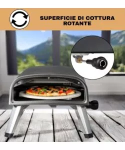 FORNO PIZZA A GAS ARNOLD "VULCANO" NERO 1 PIZZA