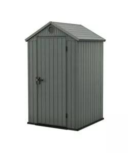 Casetta da giardino keter 'darwin 4x4' in evotech+ colore verde con porta battente singola 123,8x117x205,1 cm