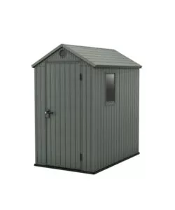 Casetta da giardino keter 'darwin 4x6' in evotech+ colore verde con porta battente singola 125,8x184,5x205,1 cm