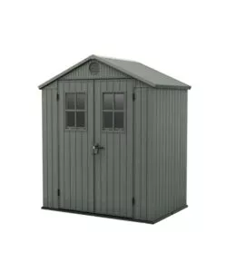 Casetta da giardino keter 'darwin 6x4' in evotech+ colore verde con porta battente doppia 190x122x221 cm