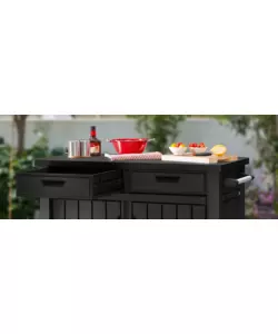 Tavolino per barbecue keter "unity xl" colore grafite, 125,5x51,5x90 cm