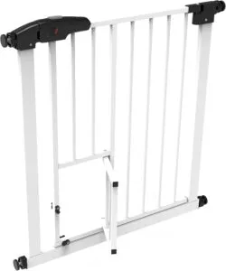Cancelletto di sicurezza per bambini armonia "bimbi clic-clac" in metallo verniciato bianco con porta 75x78 cm