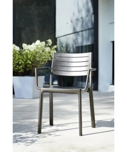 Set 2 sedie da esterno keter "metaline" in polipropilene effetto metallo bronzo 60x53x81 cm