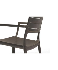 Set 2 sedie da esterno keter "metaline" in polipropilene effetto metallo bronzo 60x53x81 cm