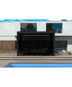 Pannello laterale avvolgibile per pergole riviera "zip screen" in textilene antracite lato 4 m