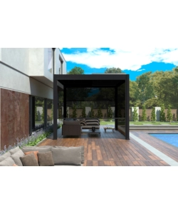 Pannello laterale avvolgibile per pergole riviera "zip screen" in textilene antracite lato 3 m