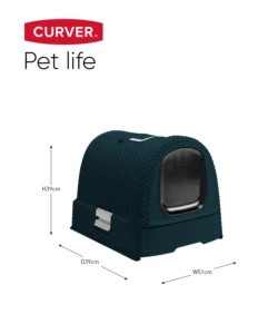 Lettiera e trasportino per gatti keter "cat litter box" in polipropilene colore antracite, 51x39x39 cm