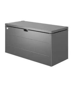 Baule da esterno impermeabile biohort 'stylebox 140' in acciaio zincato grigio scuro metallizzato 400 lt 140x60x71 cm - cod. b340410