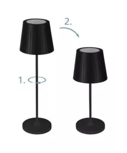 Lampada led da esterno eglo "cabozo" nero ricaricabile 2400/3000/4000k