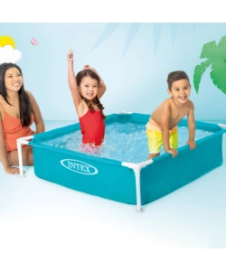 Piscina fuori terra con struttura quadrata intex "mini frame" blu 122x122x30 cm i.4 - cod. 57173np