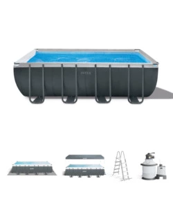 Piscina fuori terra con struttura rettangolare intex 'ultra xtr frame' antracite 549x274x132cm - cod. 26356np