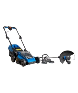 Kit macchine brushless 40v hyundai tagliaerba, decespugliatore, 2 batterie e caricabatterie doppio rapido