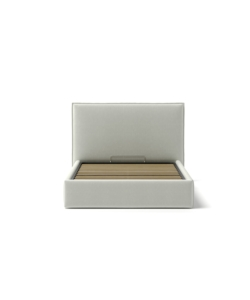 Letto piazza e mezza contenitore "zoom" in tessuto bianco 120x190 cm