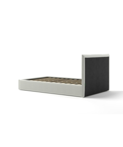 Letto piazza e mezza contenitore "zoom" in tessuto bianco 120x190 cm