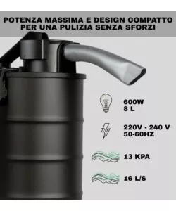 ASPIRACENERE ELETTRICO COMPATTO LARX 600 W 8 LITRI