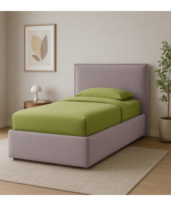 Letto singolo contenitore "zoom" in tessuto rosa 90x190 cm