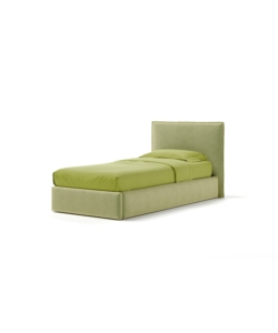 Letto singolo contenitore "zoom" in tessuto verde 90x190 cm