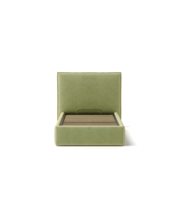 Letto singolo contenitore "zoom" in tessuto verde 90x190 cm