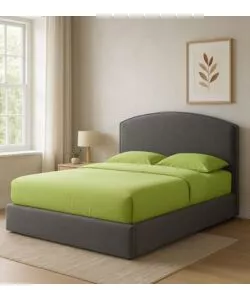 Letto matrimoniale contenitore "moon" in tessuto grigio 160x190 cm
