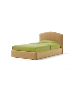 Letto piazza e mezza contenitore "moon" in tessuto arancione 120x190 cm