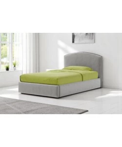 Letto piazza e mezza contenitore "moon" in tessuto perla 120x190 cm