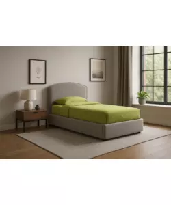 Letto singolo contenitore "moon" in tessuto rosa 90x190 cm