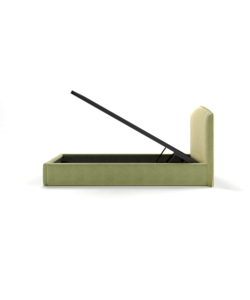 Letto singolo contenitore "moon" in tessuto verde 90x190 cm