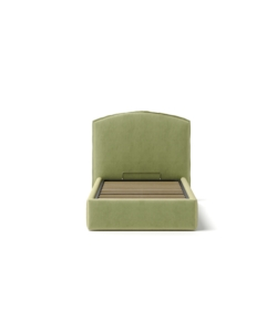 Letto singolo contenitore "moon" in tessuto verde 90x190 cm