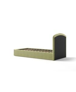 Letto singolo contenitore "moon" in tessuto verde 90x190 cm