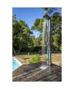 Doccia solare per giardino gre in alluminio con lavapiedi e sprayer 38 l - cod. dsalp38