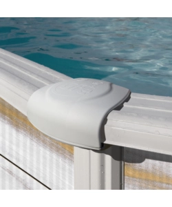 Piscina fuori terra ovale gre "groenlandia" in acciaio effetto legno nordico 610x375x132 - cod. kitprov618n