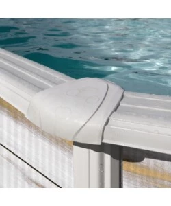 Piscina fuori terra rotonda gre "finlandia" in acciaio effetto legno nordico 240x240x120 - cod. kit460n