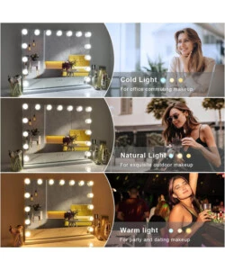 Specchio con luci led bellahome "hollywood", 58x12x48 cm