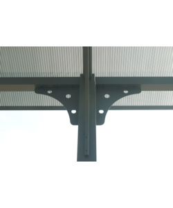 Carport auto in alluminio e policarbonato habrita "car 3676 alcc t" 1 posto 3,59x7,62x3,60 mt